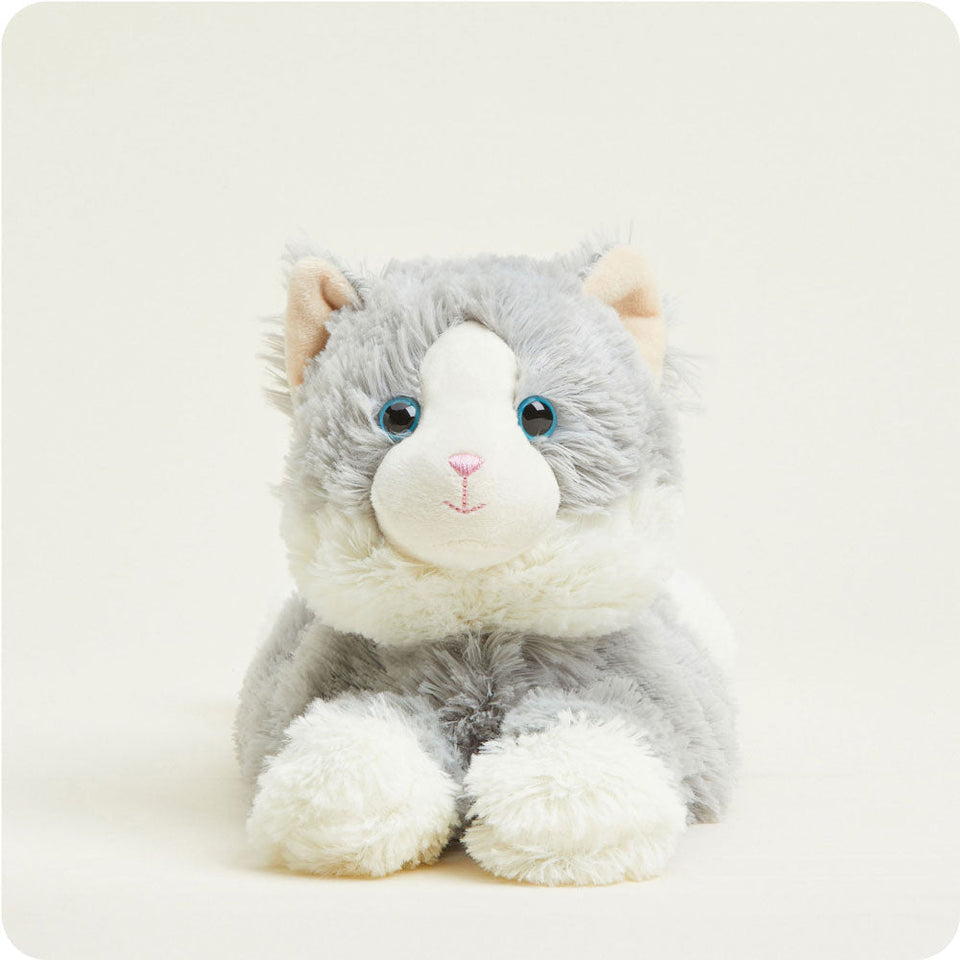 Laying Down Gray Cat Warmies - Comfort Made Simple