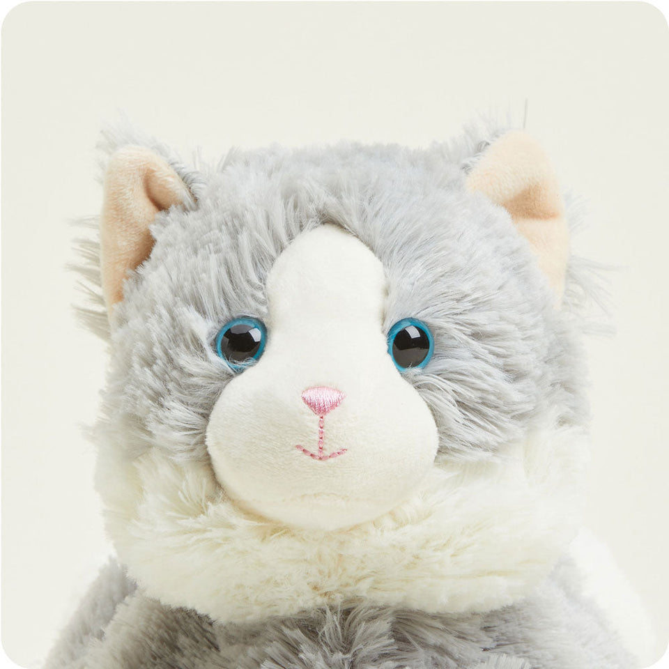 Laying Down Gray Cat Warmies - Comfort Made Simple